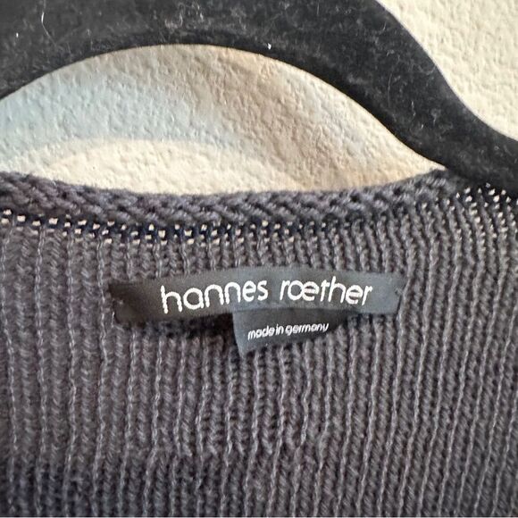 Hannes Roether | S | gray open front woven made in Germany cardigan - Picture 4 of 9